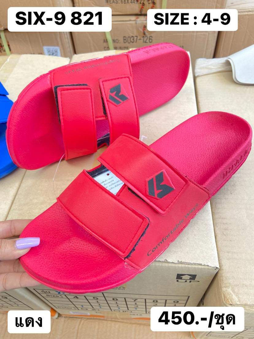SIX-9 821 สีแดง รองเท้าแตะไฟล่อน Impala I อิมพาล่า Size 4-9