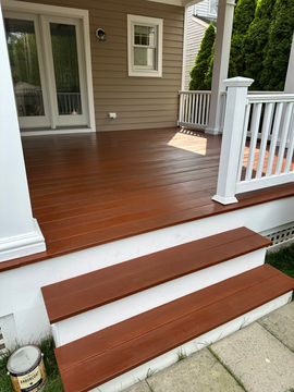Mahogany deck newly stained