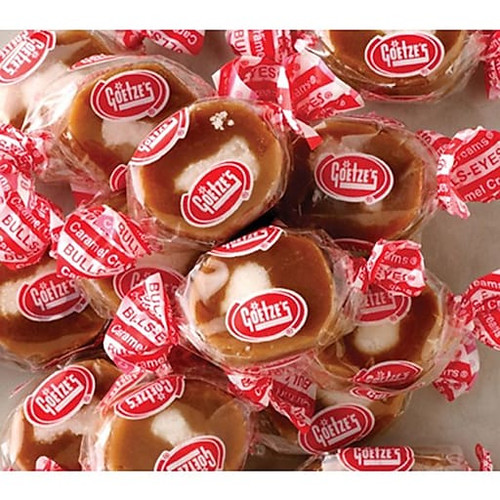Goetze's Caramel Creams Bullseye Wrapped candy 4 30 LBs nvcandy
