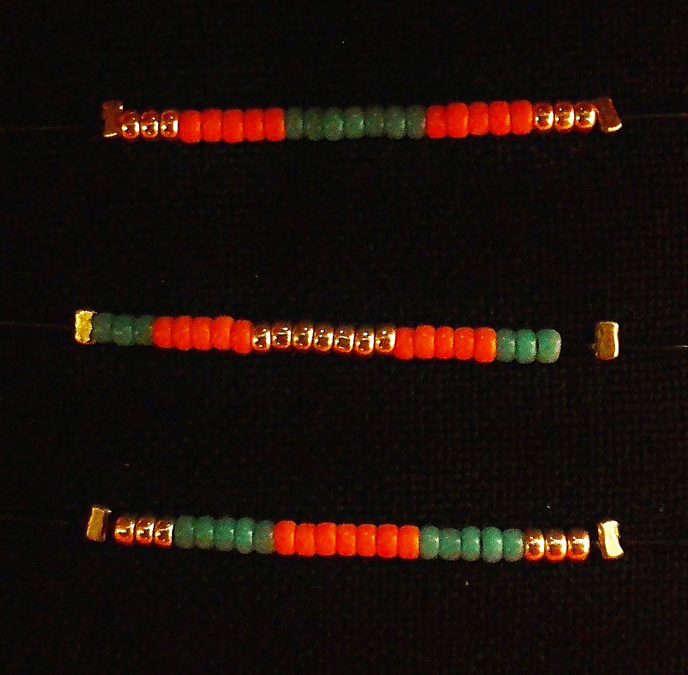 Bracelet 3 COULEURS Black Mamba Orange Turquoise clair