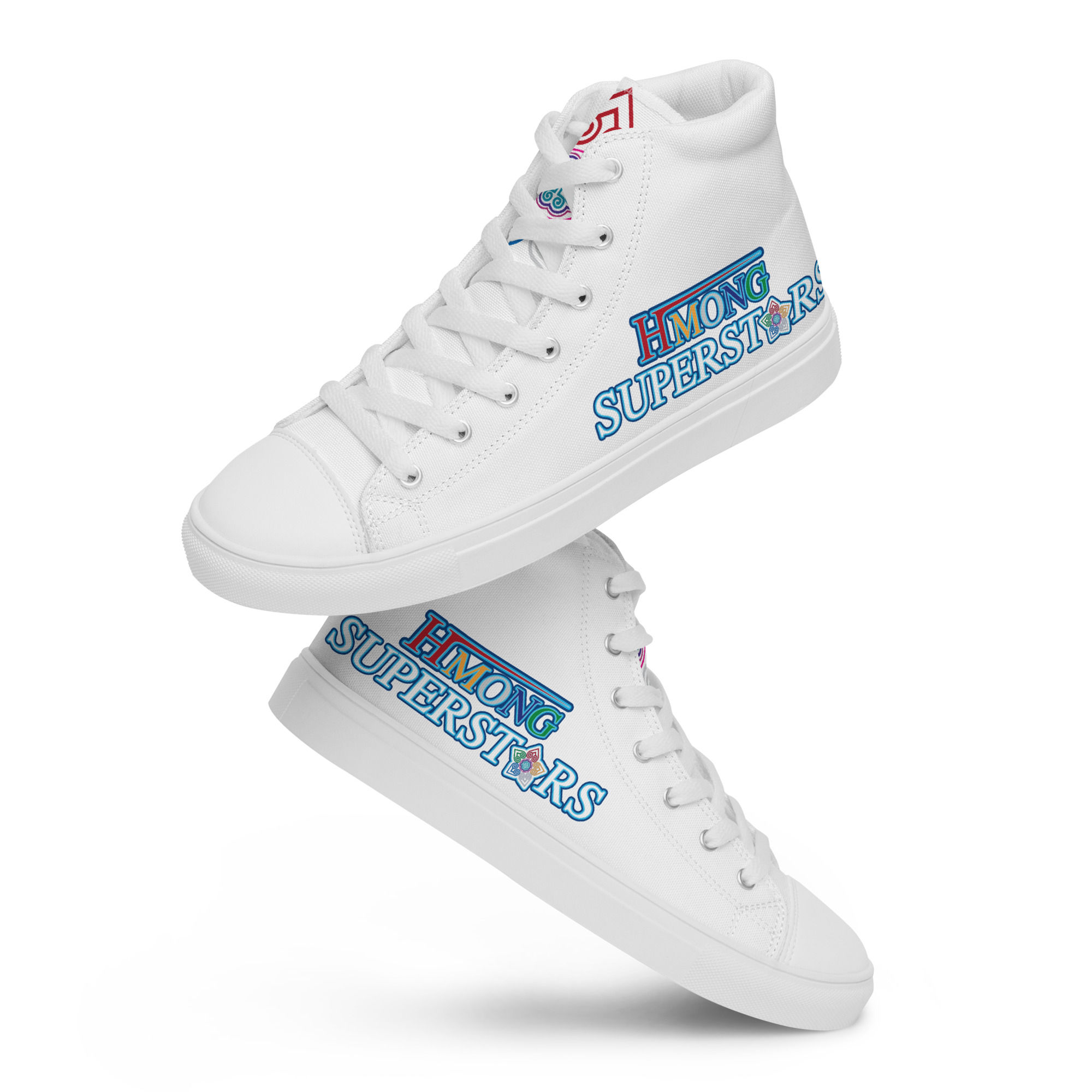 Hmong Superstars Men’s high top canvas shoes