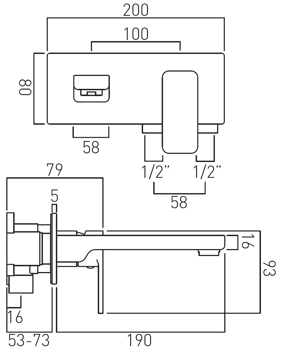 Thumbnail: Vado Phase Wall Mounted Basin Mixer