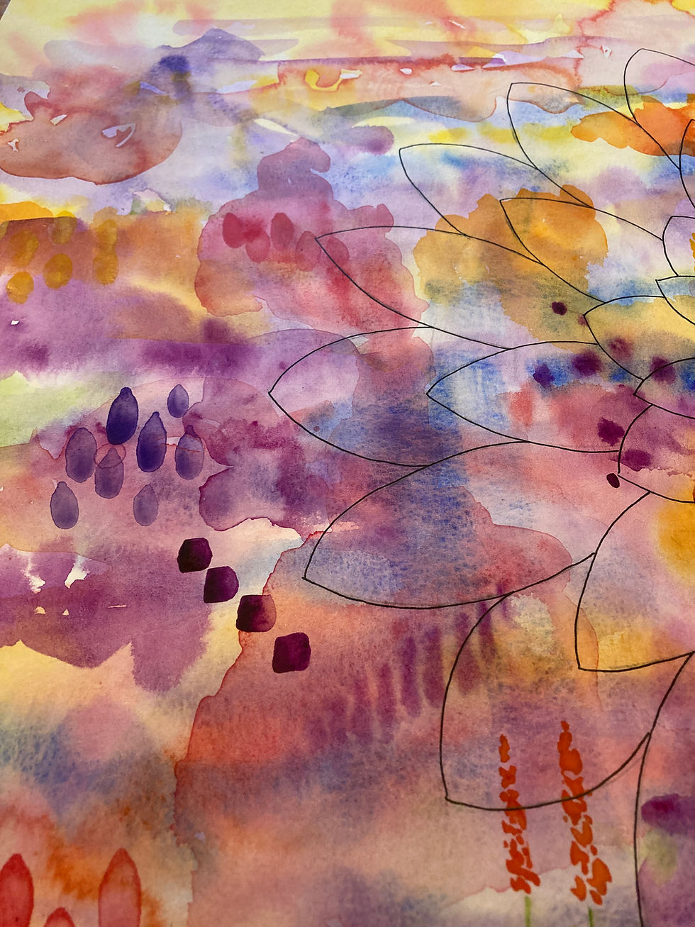 Thumbnail: "In the Beginning" Large, Original Abstract Watercolor Painting