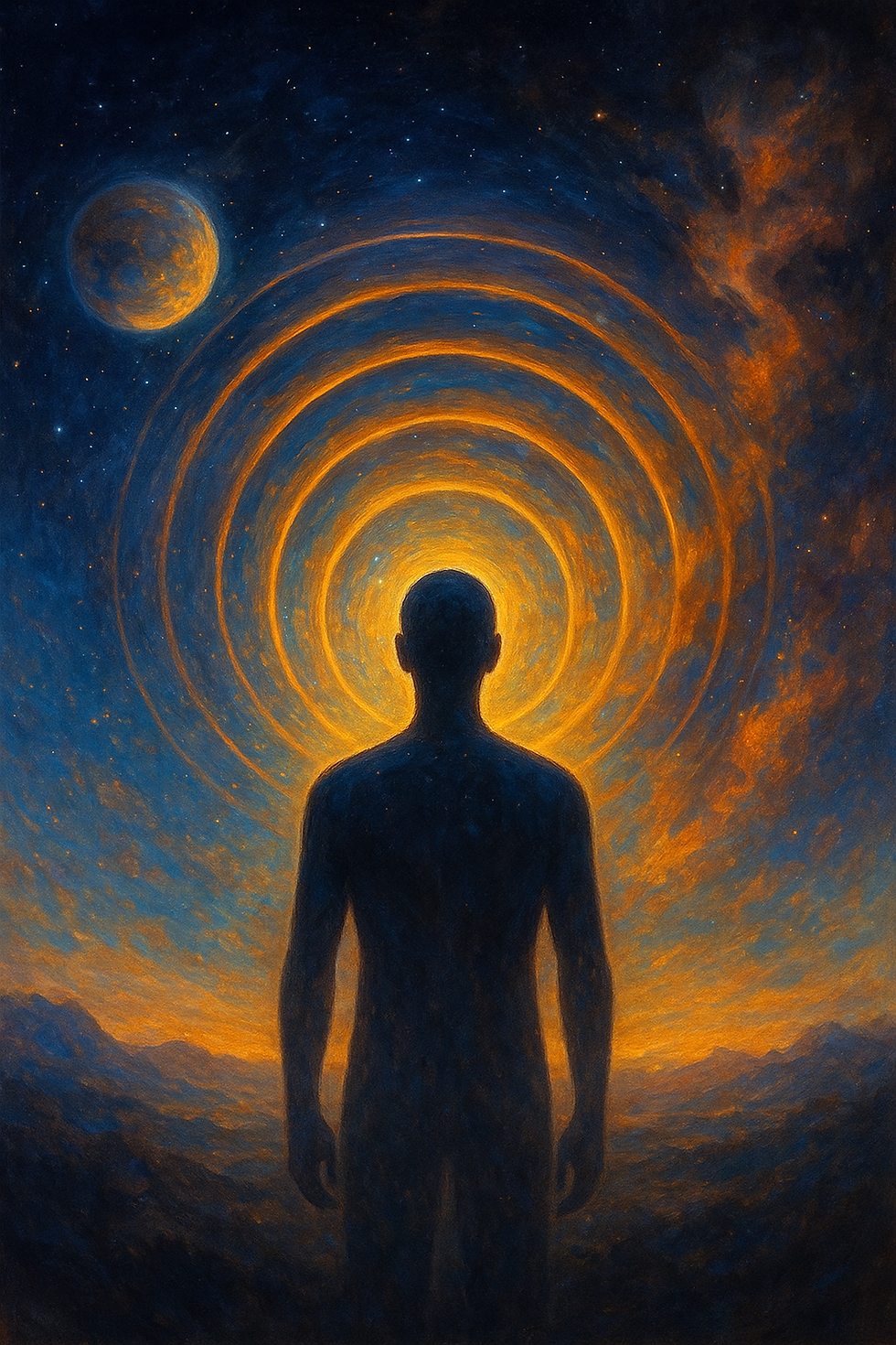pessoa olhando para o universo