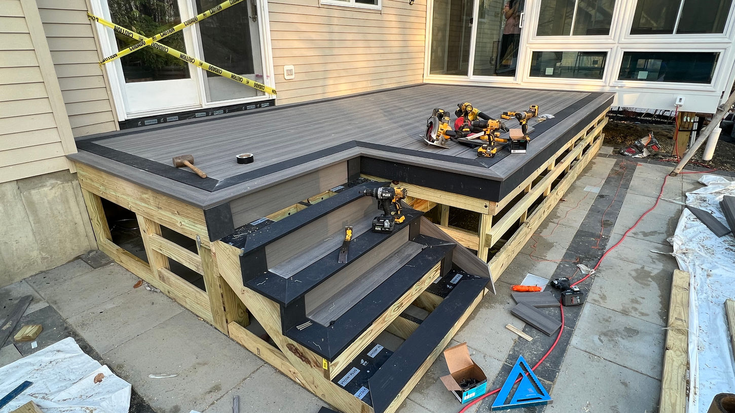 Deck board and picture frame installation 
