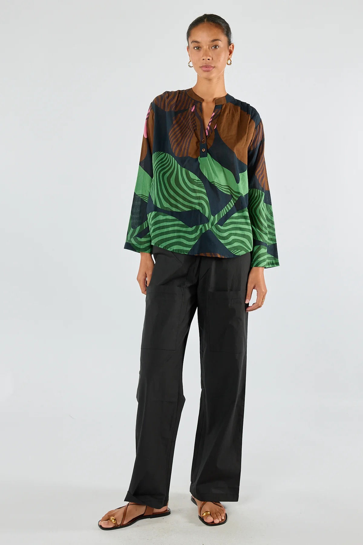 Papillon Long Sleeve Top - Black