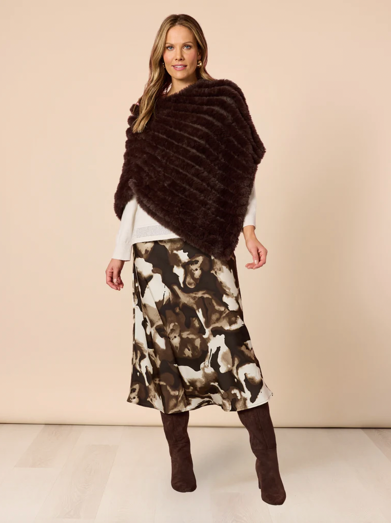 Roma Faux Poncho Espresso