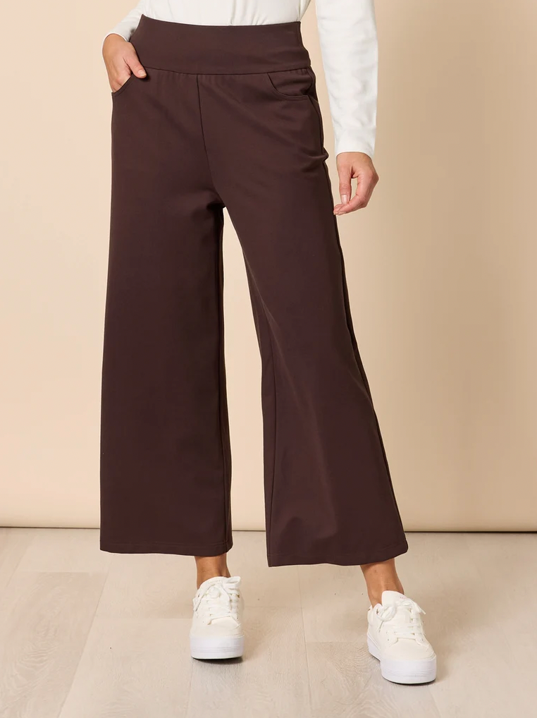 Thumbnail: Kimmy Ponti Wide Leg Coffee Pant