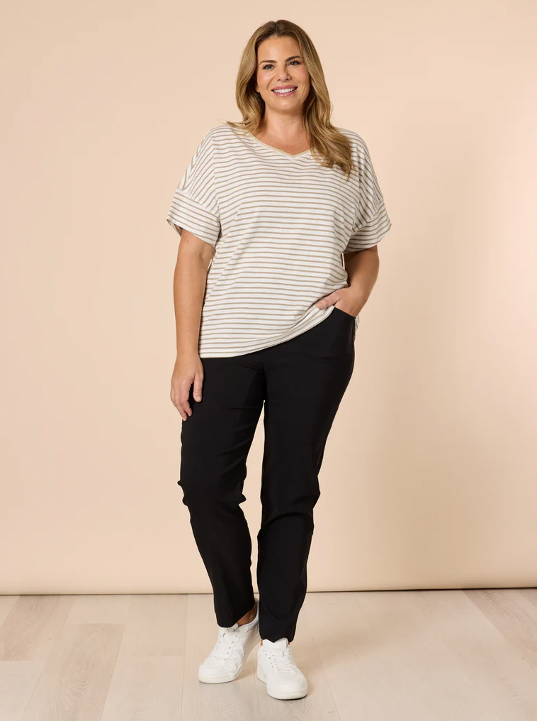 Chiara Full Length Black Bengaline Pant