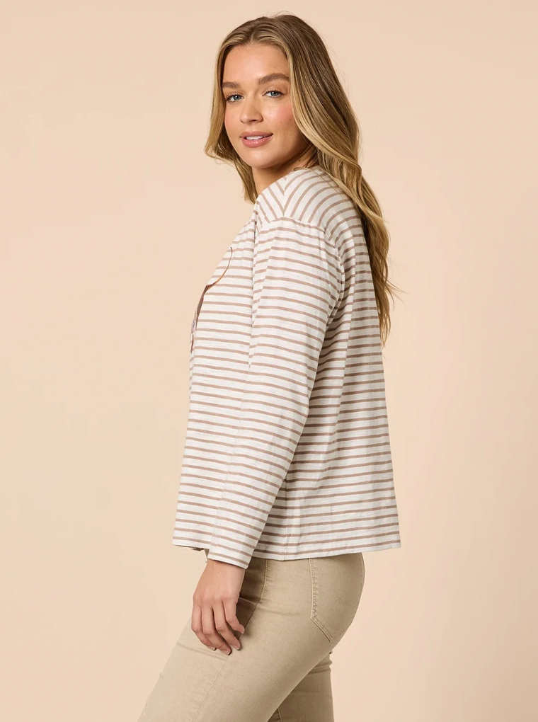 Thumbnail: Chien Chic Stripe Natural Tee