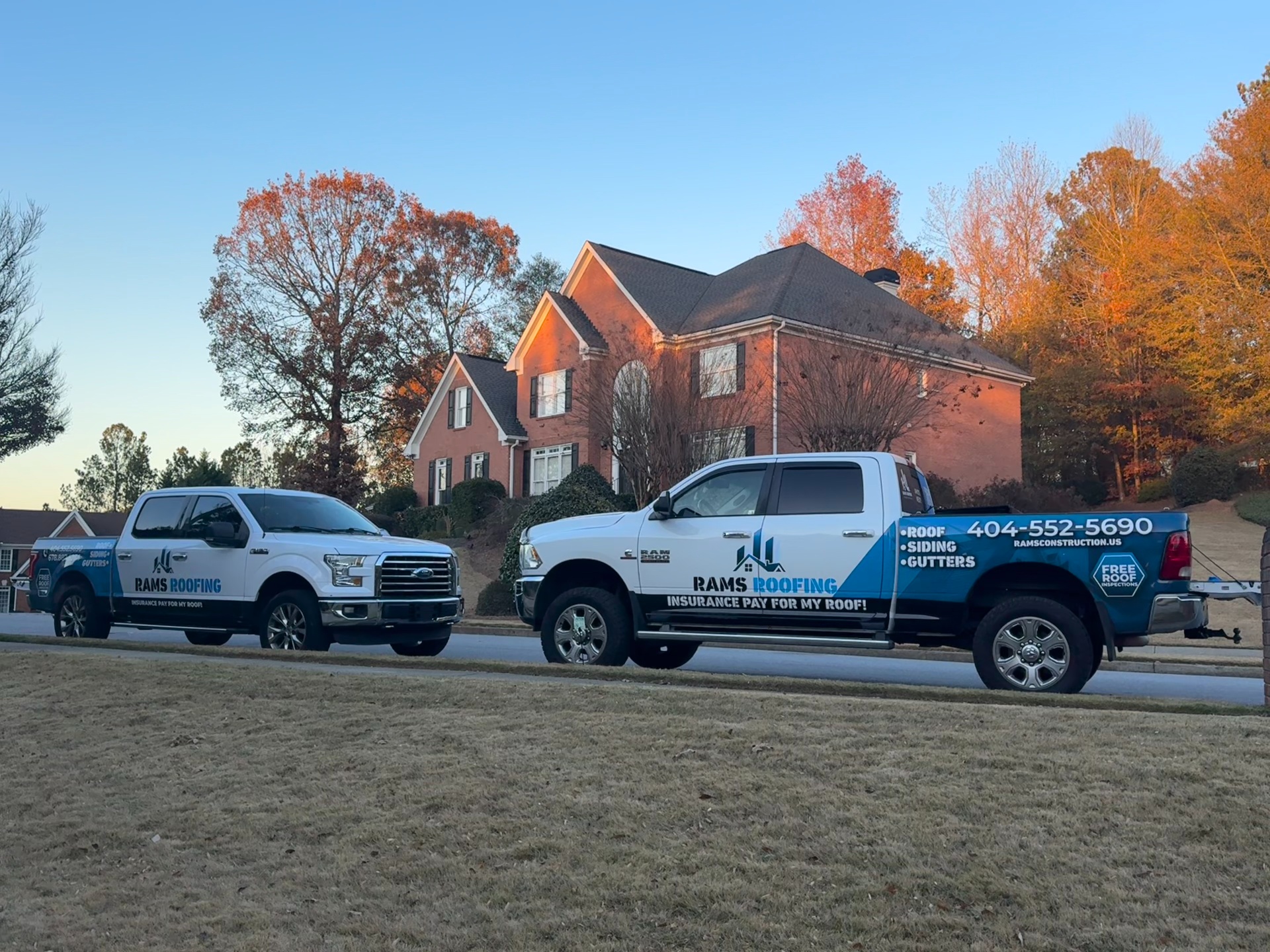 RAMS Roofing trucks in Greater Atlanta