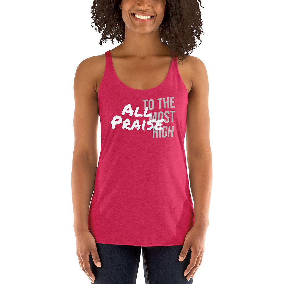 Thumbnail: APTTMH White & Grey on Various Colors Racerback Tank