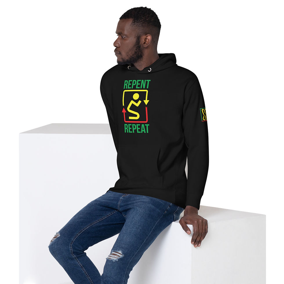 Thumbnail: Repent Repeat Unisex BHM Print Hoodie