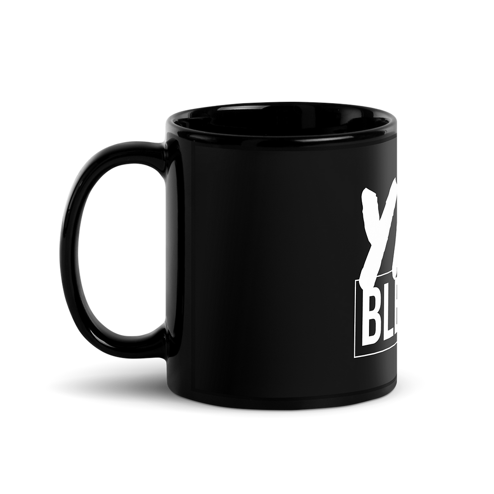 Thumbnail: YAH Blessed White on Black Glossy Mug