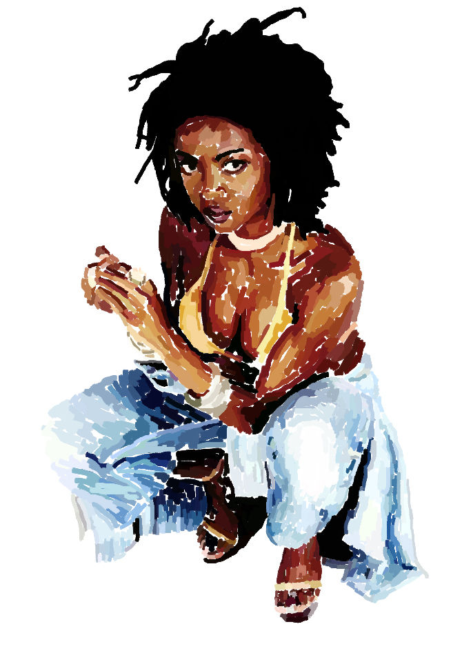 Lauryn Hill Digital Line Graphic