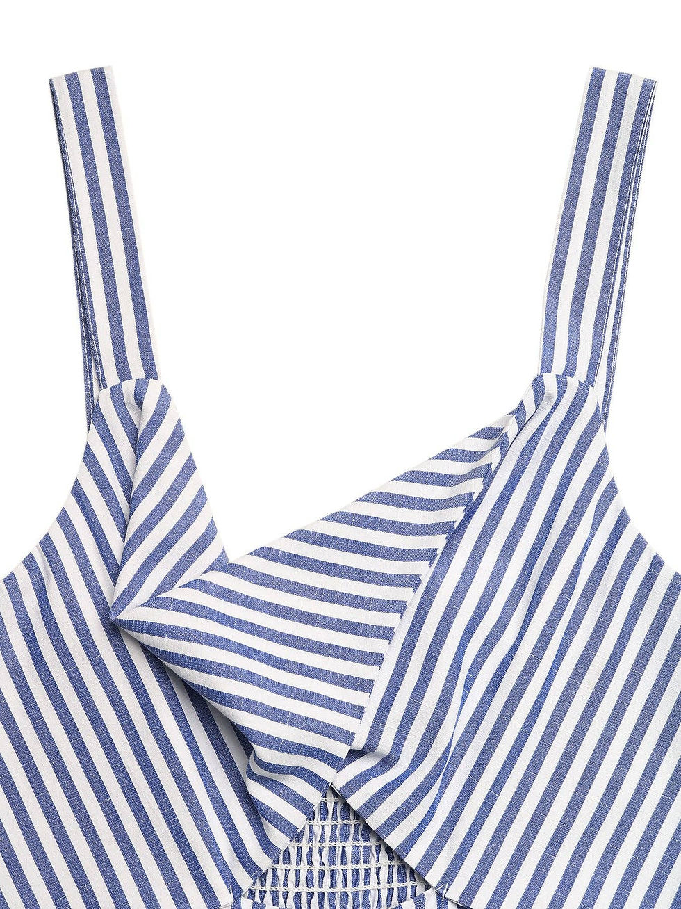Thumbnail: Striped Cutout Wide Leg Jumpsuit
