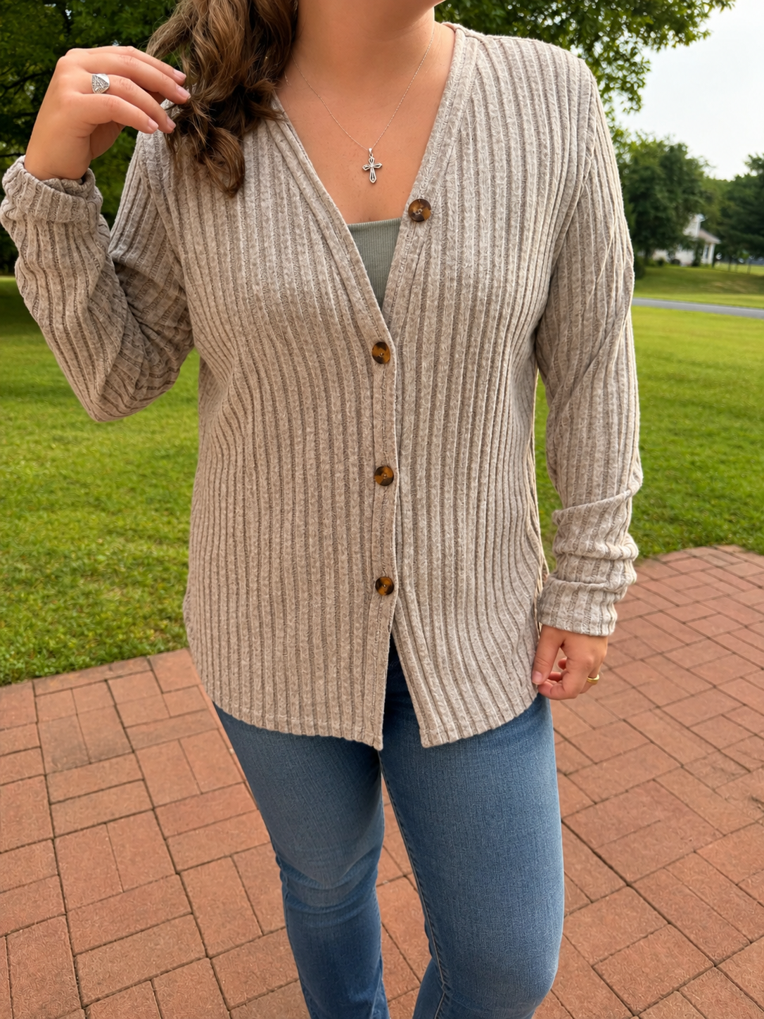 Autumn Glow Button-Front Cardigan