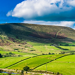 View looking onto the green hills of Pendle