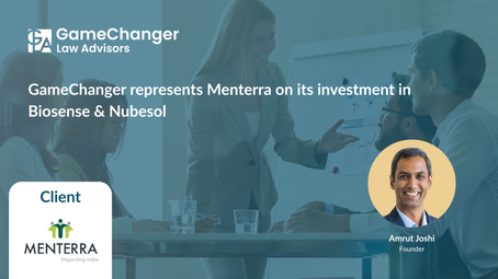 GameChanger represents Menterra on its investment in Biosense & Nubesol