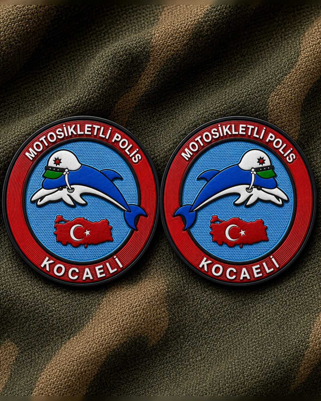 Motosikletli Polis Kocaeli Arması Sağ-Sol Takım
