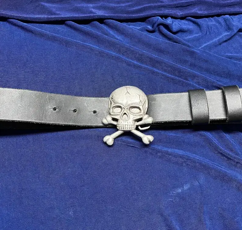 Thumbnail: Skull N Cross Bones Leather Belt