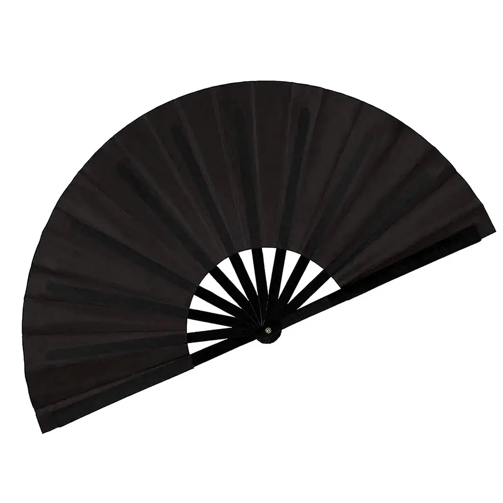 Thumbnail: Folding Clack Fan with Leather Holster