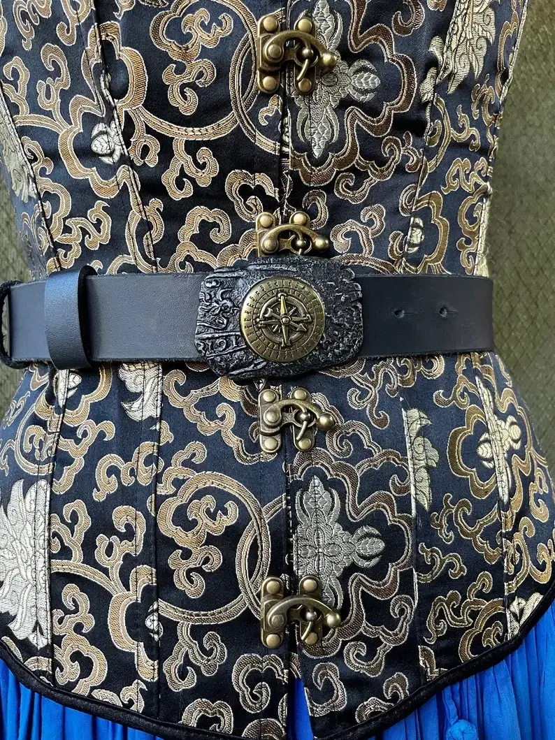 Thumbnail: 1.5 inch Leather Compass Belt