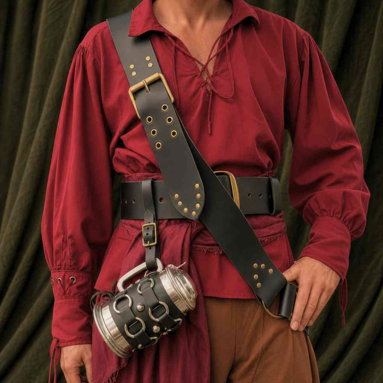 Buckle Leather Tankard Strap
