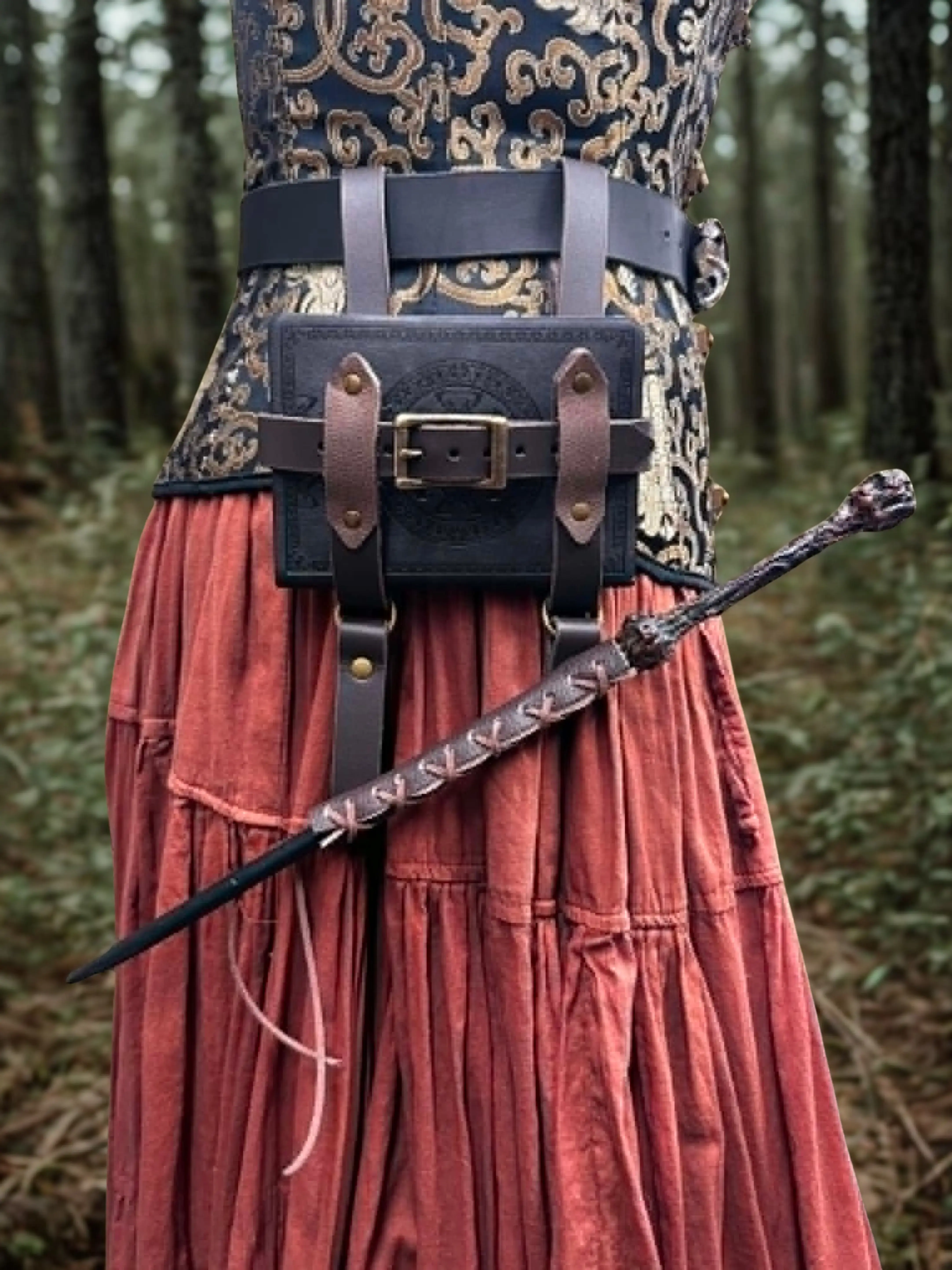 Leather Book and Wand Holster