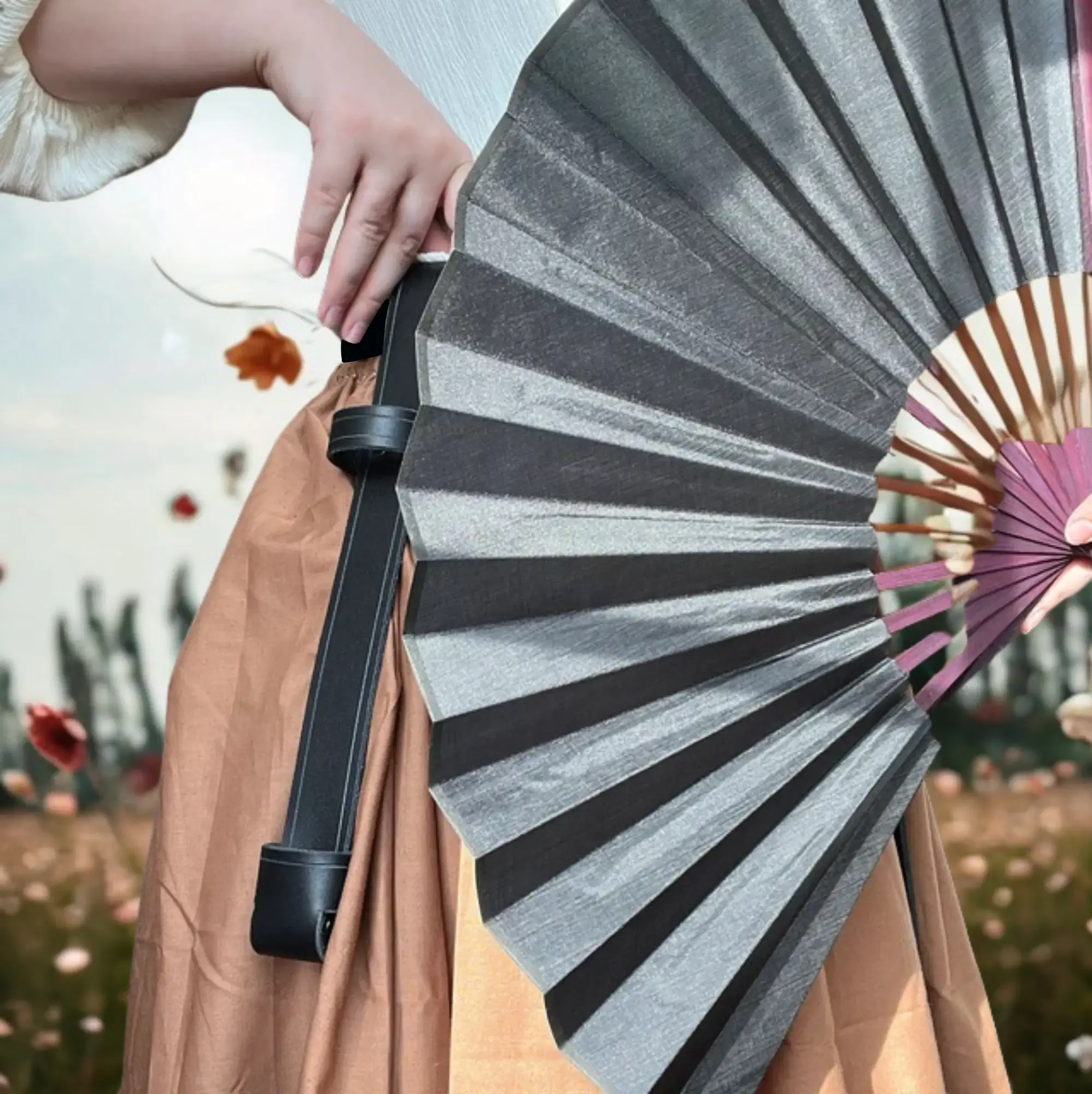 Leather Fan Holster with Fan