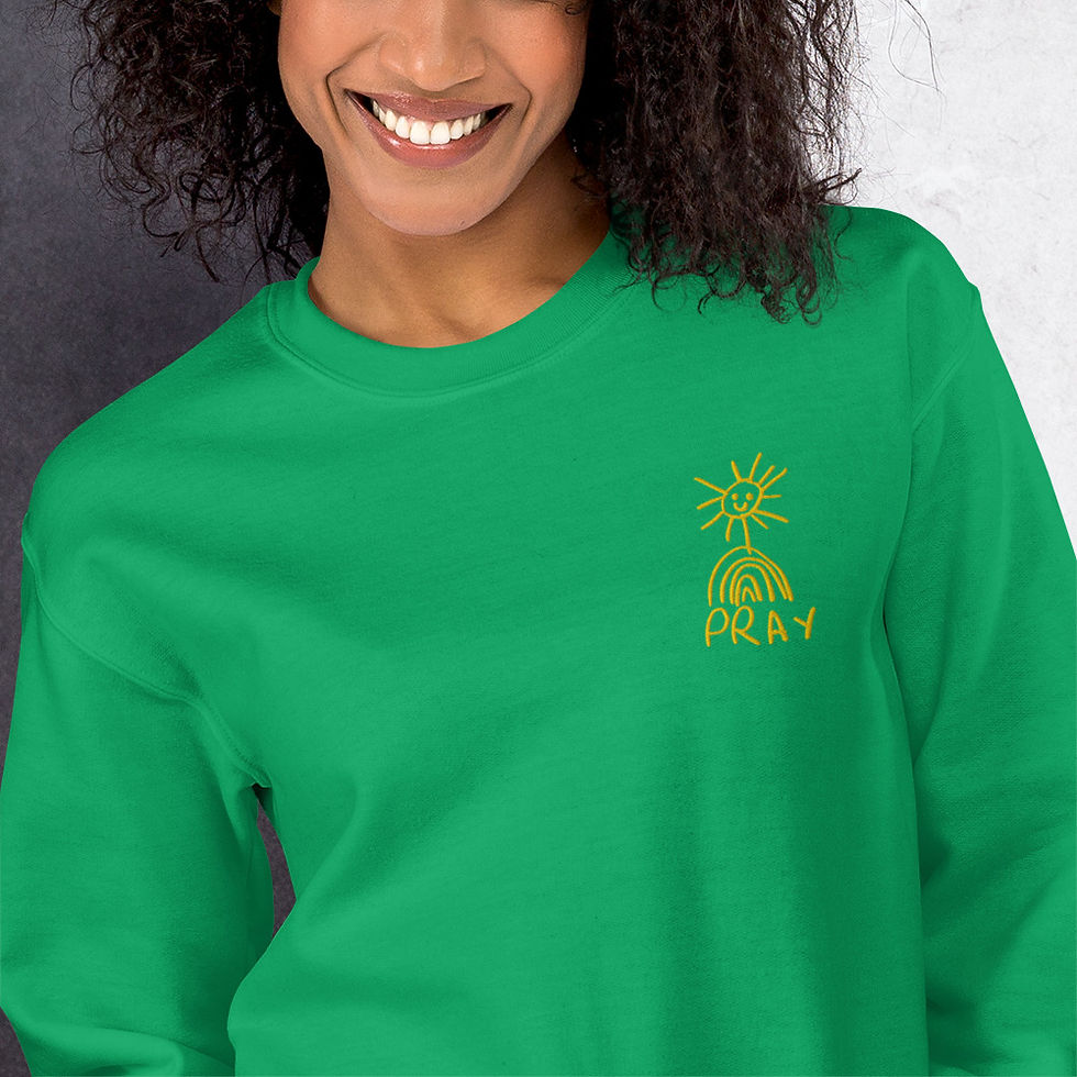 Thumbnail: "Child-like Faith" Embroidered Sweatshirt - Yellow