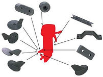 διάφοροι τύποι ανοδίων εξωλέμβιας, outboard engine anodes