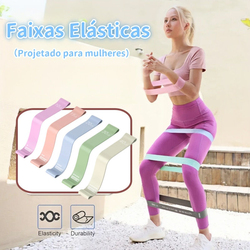 Kit com 5 Mini Bands de Resistência | Exercícios, Fisioterapia, Academia e Tre