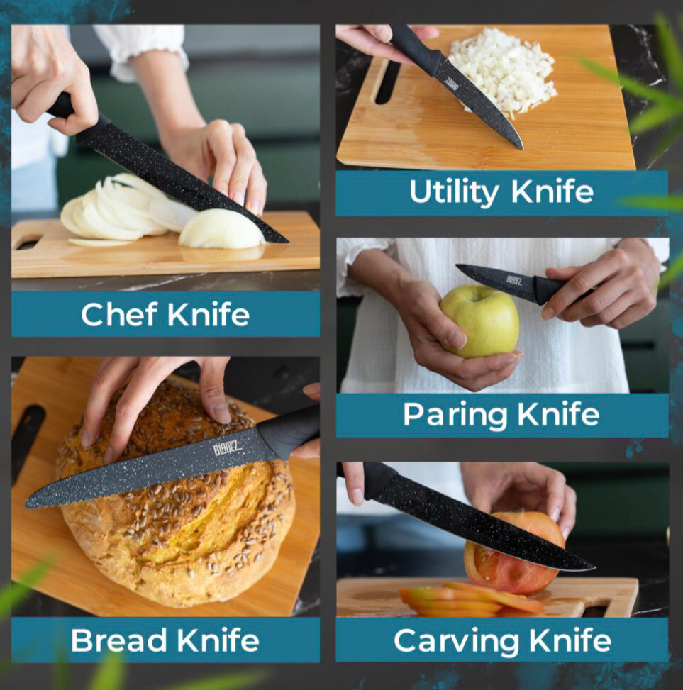 Thumbnail: 5-Piece Stainless Steel Kitchen Knife Set