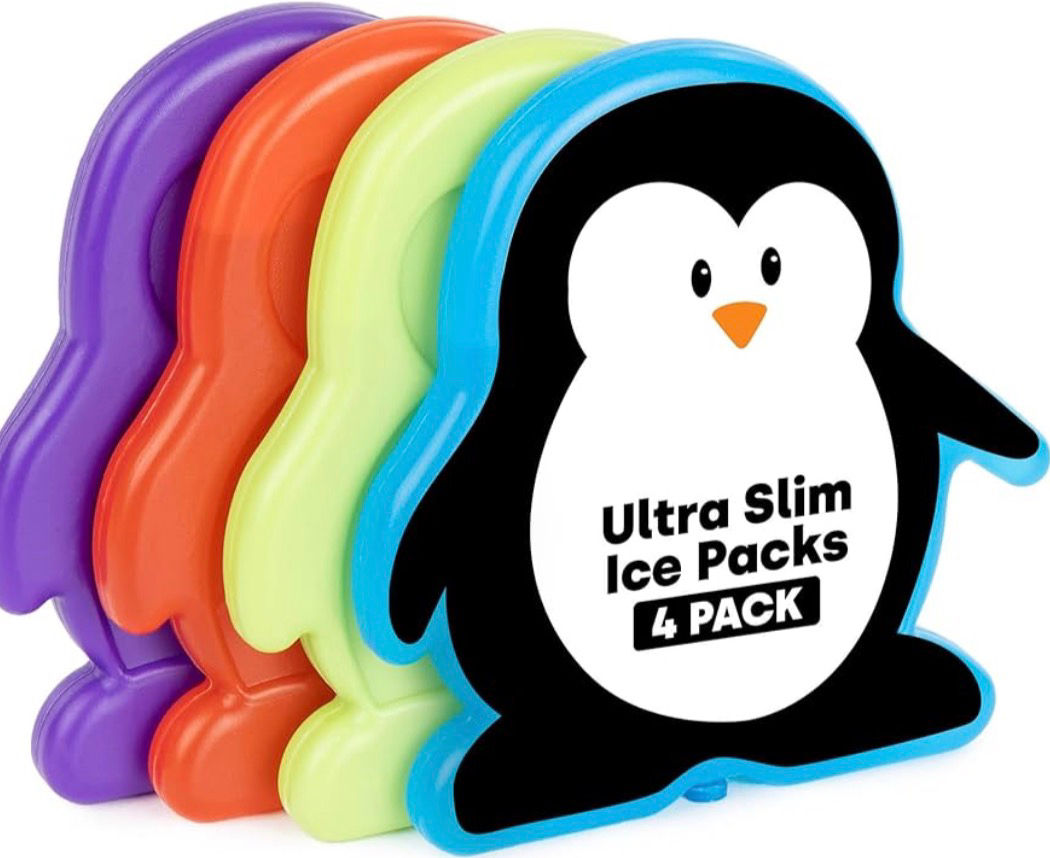Penguin Freezer Blocks 4 Pack Reusable Ice Packs for Lunch Boxes & Cool Bags