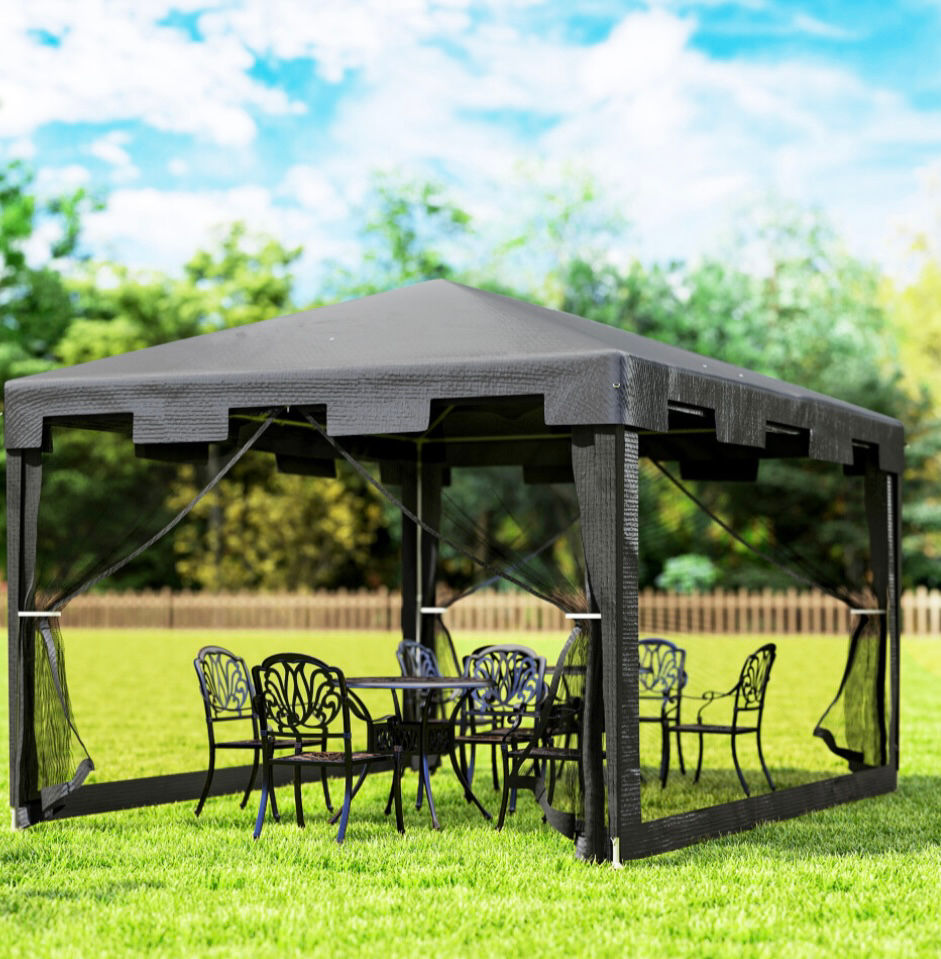 Thumbnail: 4 x 3m Garden Gazebo Party Tent Canopy with Side Walls & Zipped Entrance