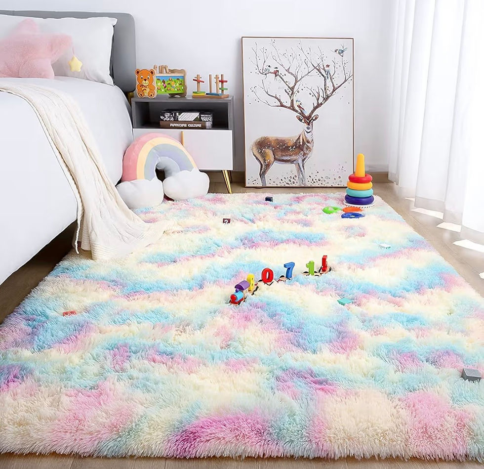 Thumbnail: Rainbow Tie-Dye Fluffy Rug – 60 x 120cm