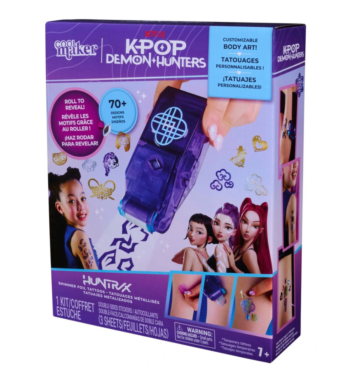 K-Pop Demon Hunters Shimmer Foil Tattoo Studio Set
