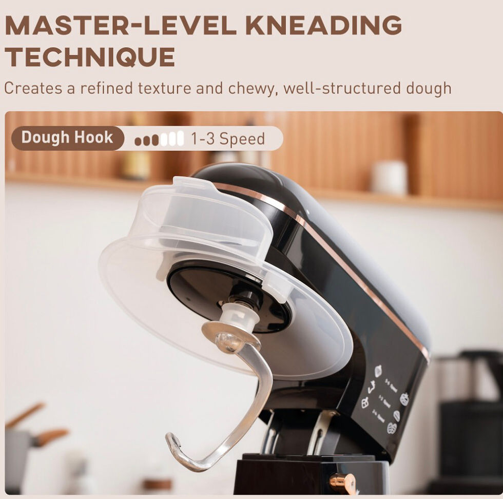Thumbnail: 5L Electric Stand Mixer 1400W Food Mixer with Dough Hook & Whisk, Black