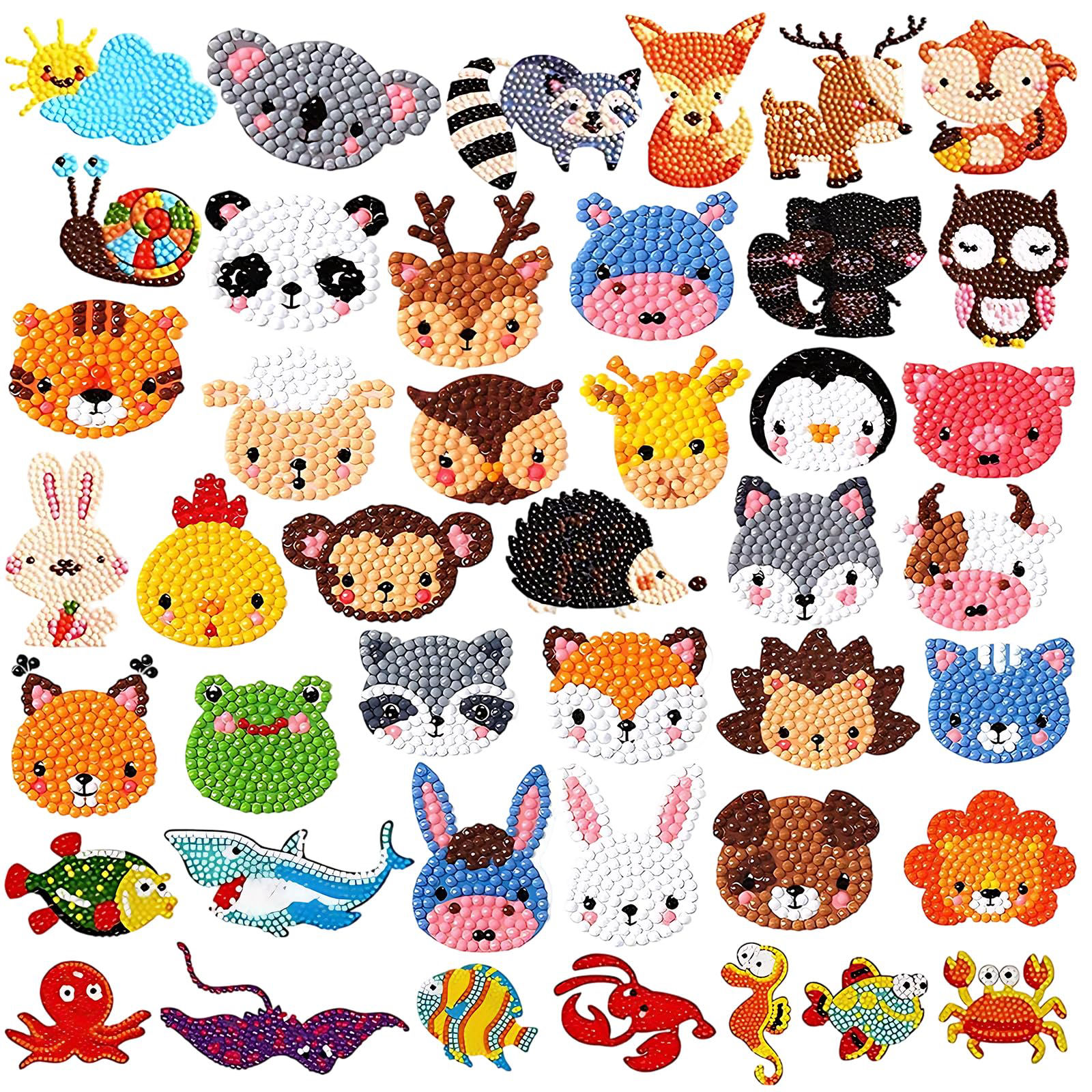 Diamond Art for Kids – 42 Animal Designs