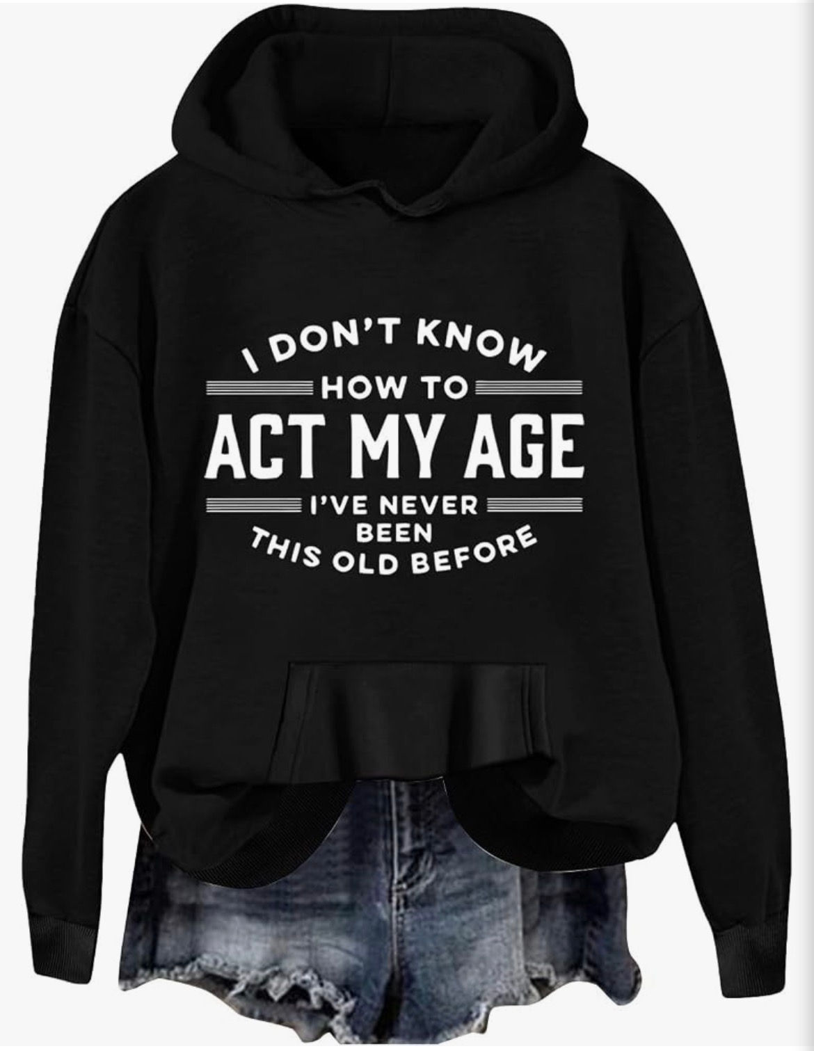 Women’s Oversized Slogan Hoodie – Black