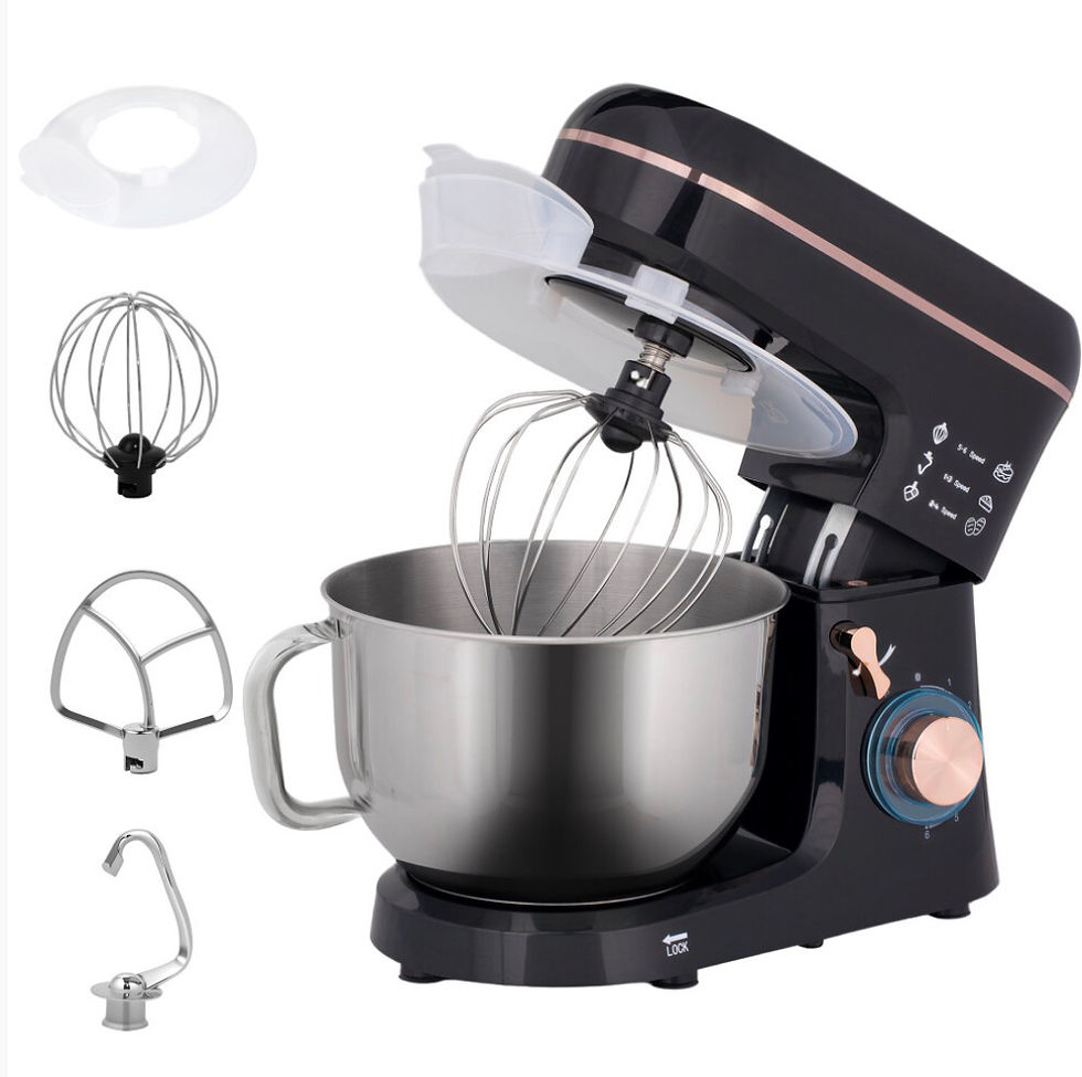 Thumbnail: 5L Electric Stand Mixer 1400W Food Mixer with Dough Hook & Whisk, Black
