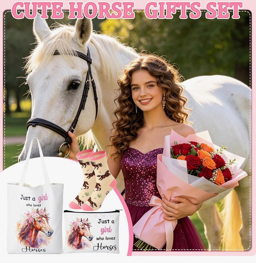 Thumbnail: Horse Gift Set with Tote Bag, Pencil Case and Socks 