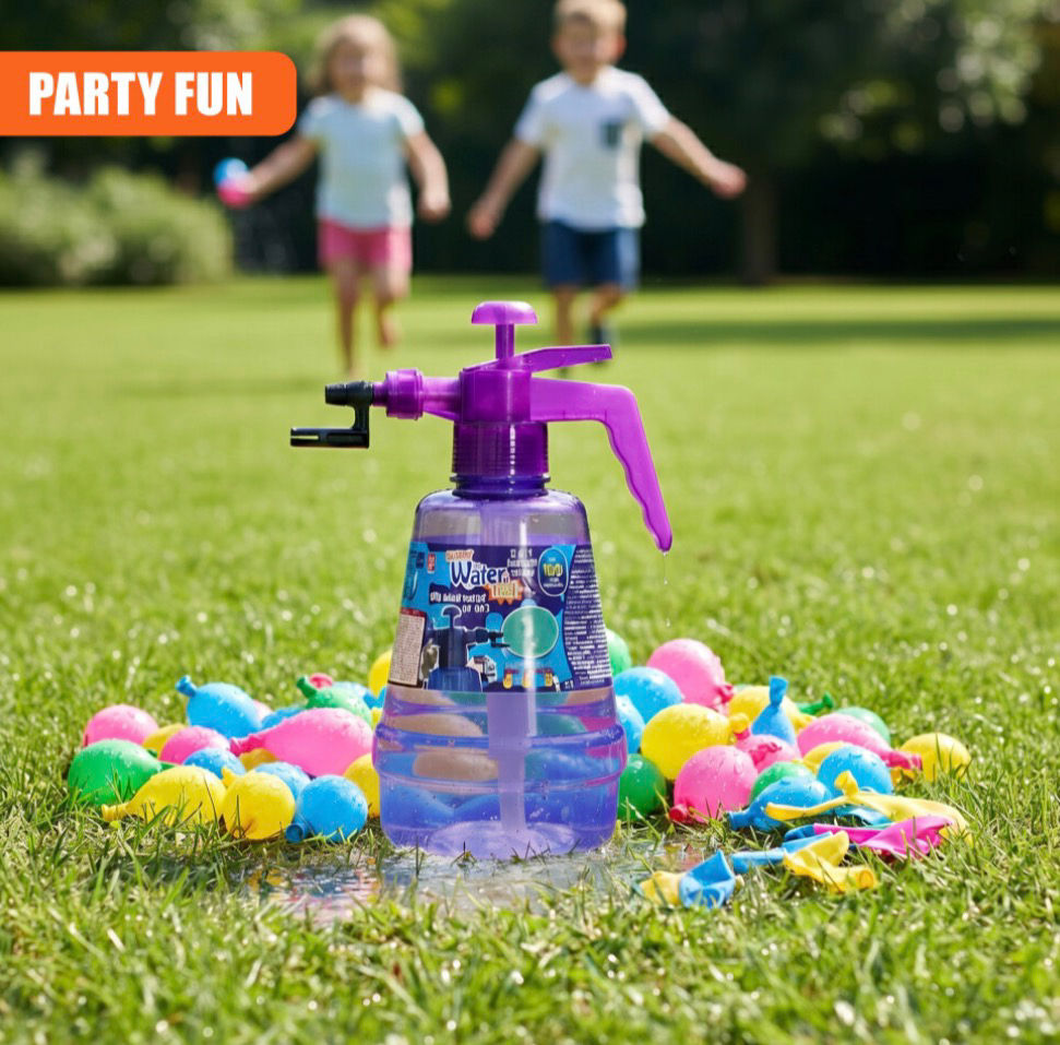 Thumbnail: 100pc Water Balloon Set with 2-in-1 Air & Water Pump