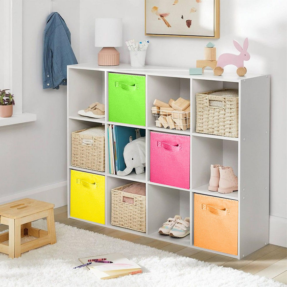 Thumbnail: Pack of 8 Collapsible Fabric Storage Boxes – Cube Organisers with Handles