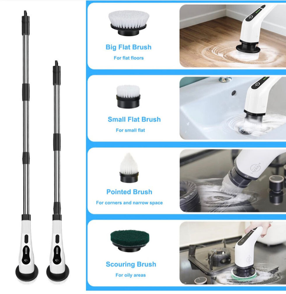 Thumbnail: Cordless Electric Spin Scrubber with 9 Brush Heads for Bathroom Cleaning