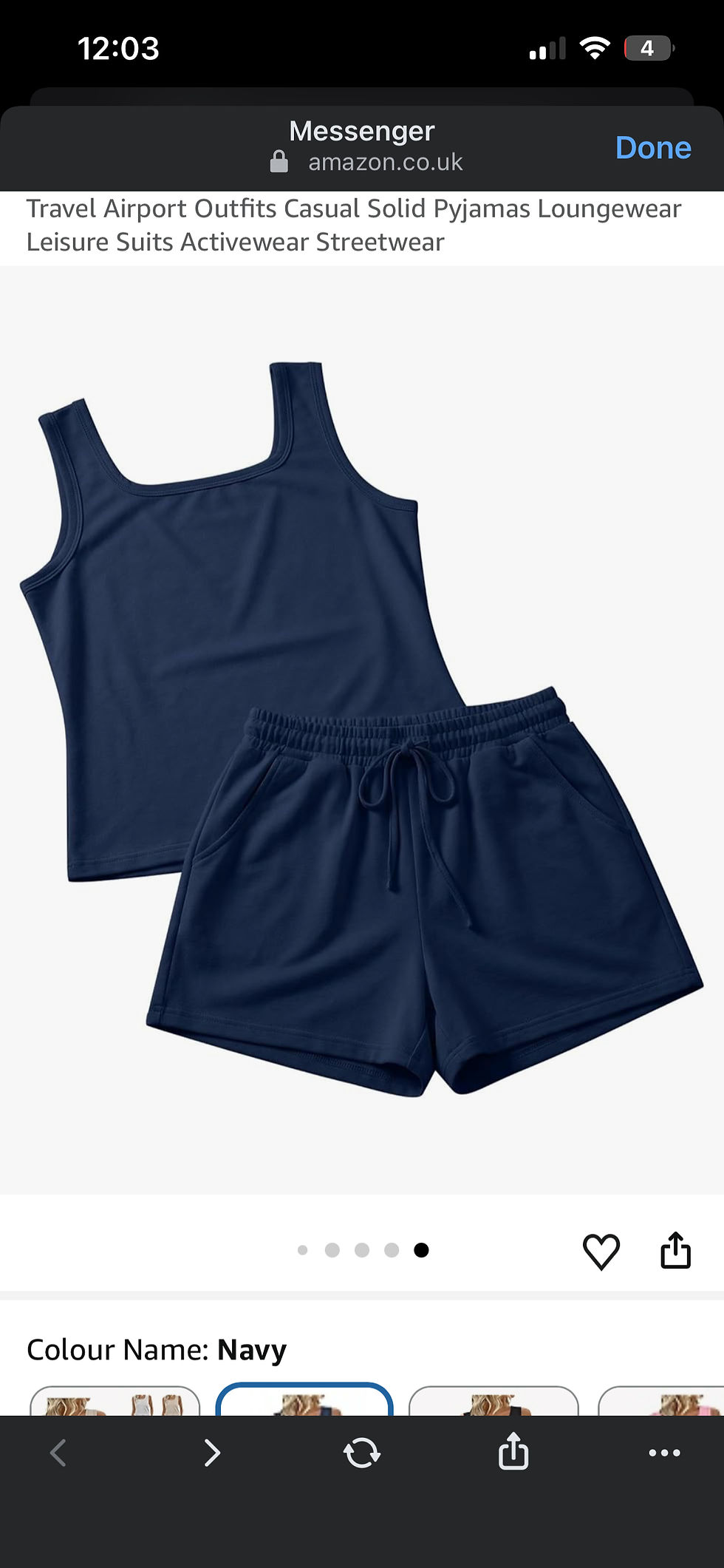 Thumbnail: Women’s Navy 2 Piece Co-Ord Set – Vest Top & Wide Leg Shorts