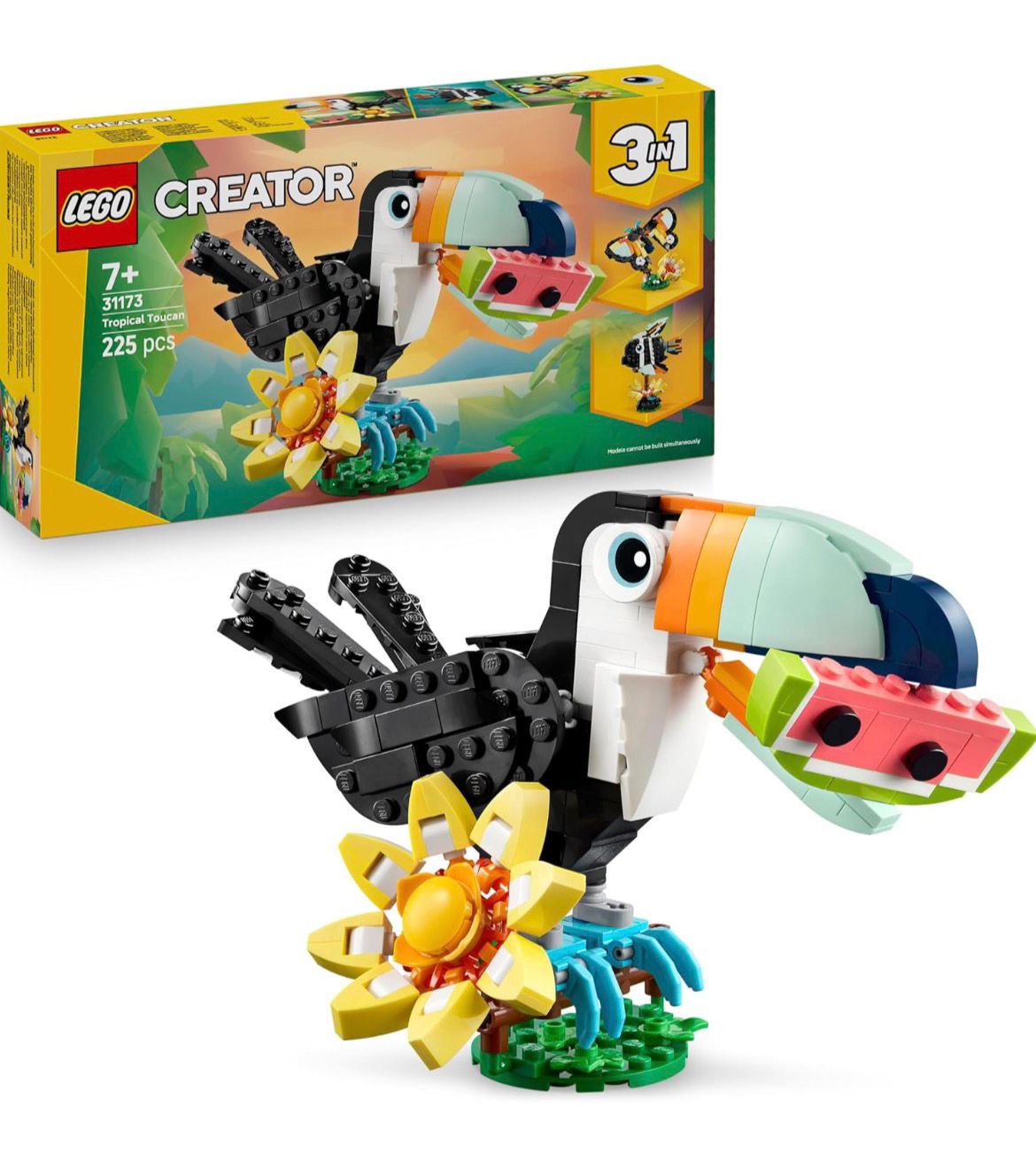 LEGO Creator 3-in-1 Tropical Toucan Building Set – 225 Pieces