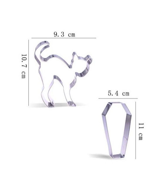 Thumbnail: 7 Piece Halloween Cookie Cutter Set Stainless Steel Baking Cutters 