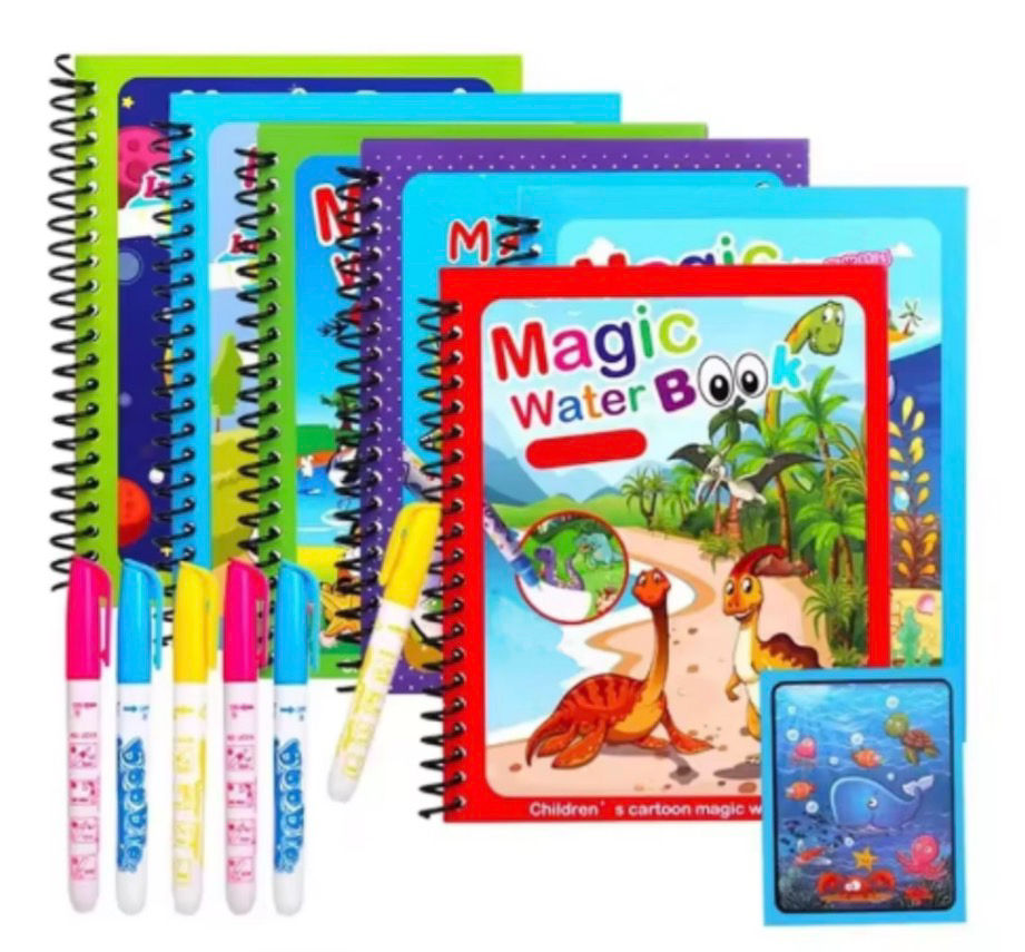 5x Children Early Education Toys Colouring Books with Pen - Magic Drawing Book